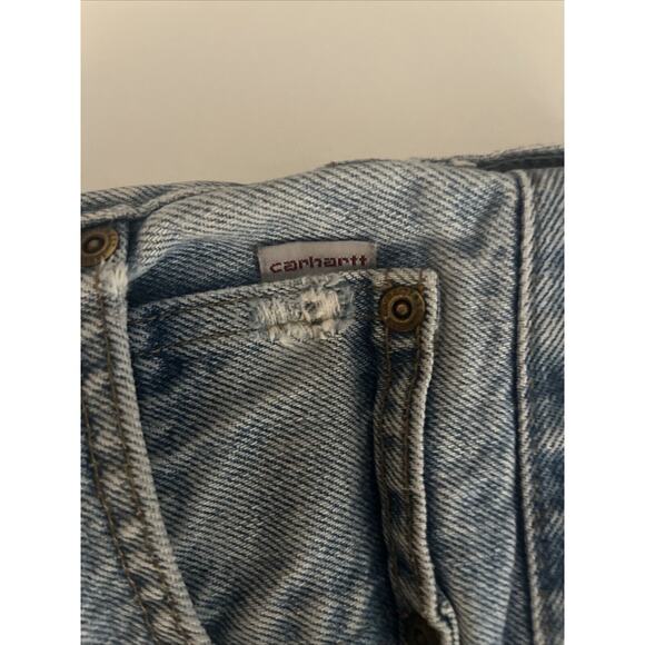 Carhartt Jeans Mens 34x30 Blue Denim Light Wash Faded Skater Grunge - Picture 6 of 12